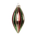 Clayre & Eef Kerstbal Ø 6x13 cm Meerkleurig Glas
