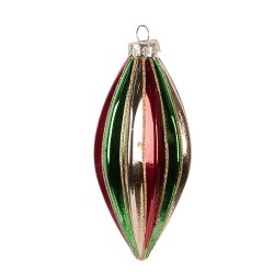 Clayre & Eef Kerstbal Ø 6x13 cm Meerkleurig Glas