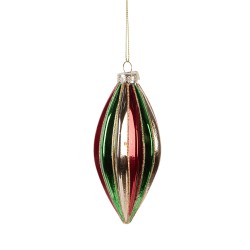 Clayre & Eef Kerstbal Ø 6x13 cm Meerkleurig Glas