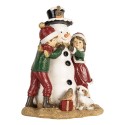 Clayre & Eef Statuetta decorativa di Natale Bambini 13x10x16 cm Rosso Plastica