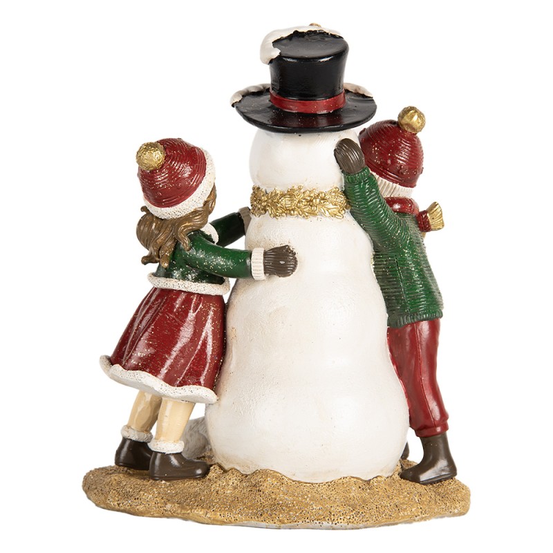 Clayre & Eef Statuetta decorativa di Natale Bambini 13x10x16 cm Rosso Plastica