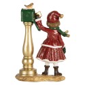 Clayre & Eef Weihnachtsdekorationsfigur Mädchen 8x4x12 cm Rot Kunststoff
