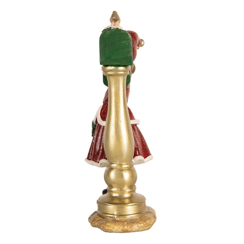 Clayre & Eef Weihnachtsdekorationsfigur Mädchen 8x4x12 cm Rot Kunststoff