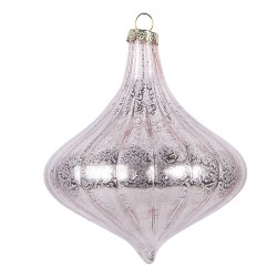 Clayre & Eef Christmas Bauble Ø 10x10 cm Pink Glass