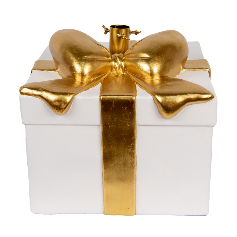Clayre & Eef Kerstboom Standaard Cadeau 30x28x48 cm Wit Keramisch materiaal