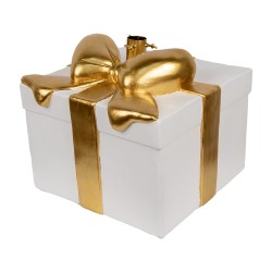 Clayre & Eef Kerstboom Standaard Cadeau 30x28x48 cm Wit Keramisch materiaal