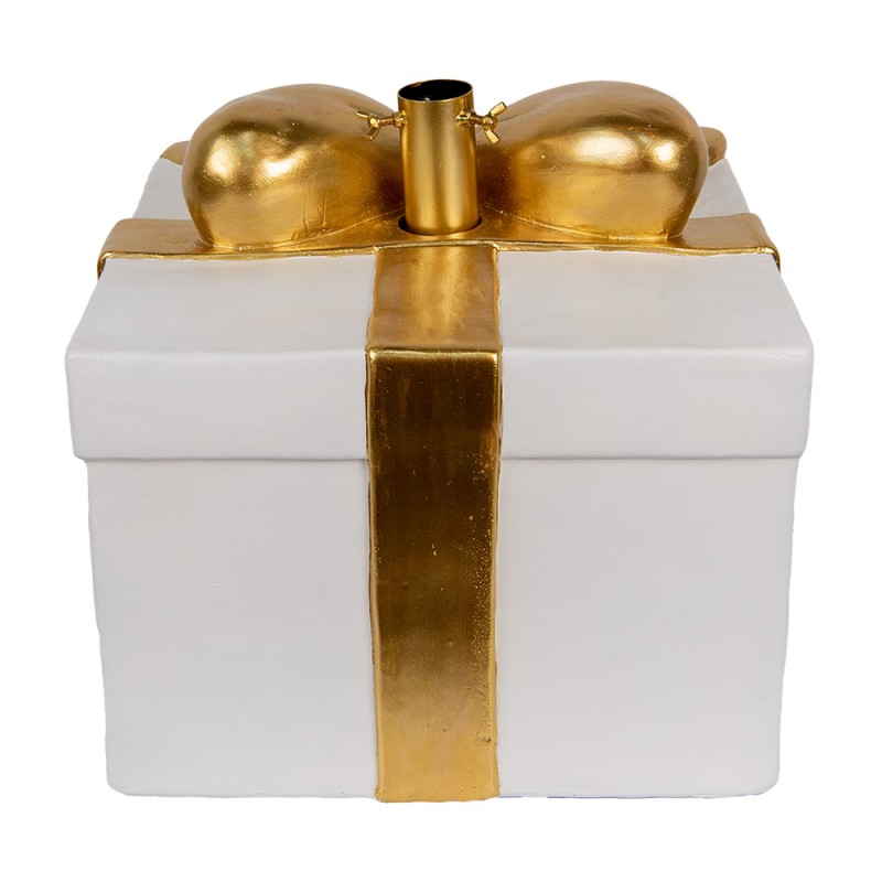 Clayre & Eef Kerstboom Standaard Cadeau 30x28x48 cm Wit Keramisch materiaal