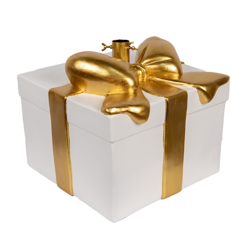 Clayre & Eef Kerstboom Standaard Cadeau 30x28x48 cm Wit Keramisch materiaal