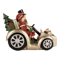 Clayre & Eef Weihnachtsdekorationsfigur Auto 22x14x16 cm Goldfarbig Kunststoff