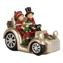 Clayre & Eef Weihnachtsdekorationsfigur Auto 22x14x16 cm Goldfarbig Kunststoff