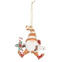 Clayre & Eef Christmas Ornament Gnome 8x4x10 cm Orange Plastic