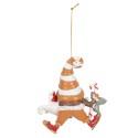 Clayre & Eef Christmas Ornament Gnome 8x4x10 cm Orange Plastic