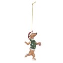 Clayre & Eef Pendentif de Noël Chien Teckel 10 cm Marron Plastique