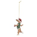 Clayre & Eef Pendentif de Noël Chien Teckel 10 cm Marron Plastique