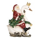 Clayre & Eef Statuetta decorativa di Natale Babbo Natale 13x10x16 cm Rosso Plastica