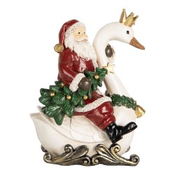 Clayre & Eef Statuetta decorativa di Natale Babbo Natale 13x10x16 cm Rosso Plastica