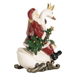 Clayre & Eef Statuetta decorativa di Natale Babbo Natale 13x10x16 cm Rosso Plastica