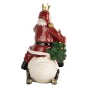 Clayre & Eef Statuetta decorativa di Natale Babbo Natale 13x10x16 cm Rosso Plastica