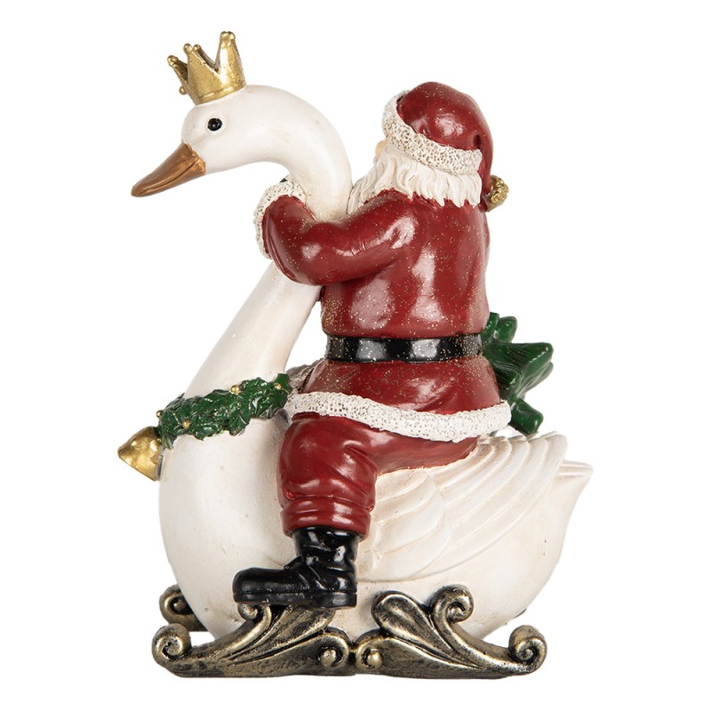 Clayre & Eef Statuetta decorativa di Natale Babbo Natale 13x10x16 cm Rosso Plastica