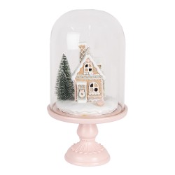 Clayre & Eef Décoration de Noël avec lumières LED Ø 17x30 cm Rose Plastique