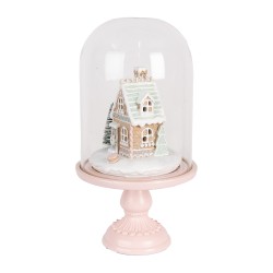 Clayre & Eef Décoration de Noël avec lumières LED Ø 17x30 cm Rose Plastique