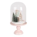 Clayre & Eef Décoration de Noël avec lumières LED Ø 17x30 cm Rose Plastique
