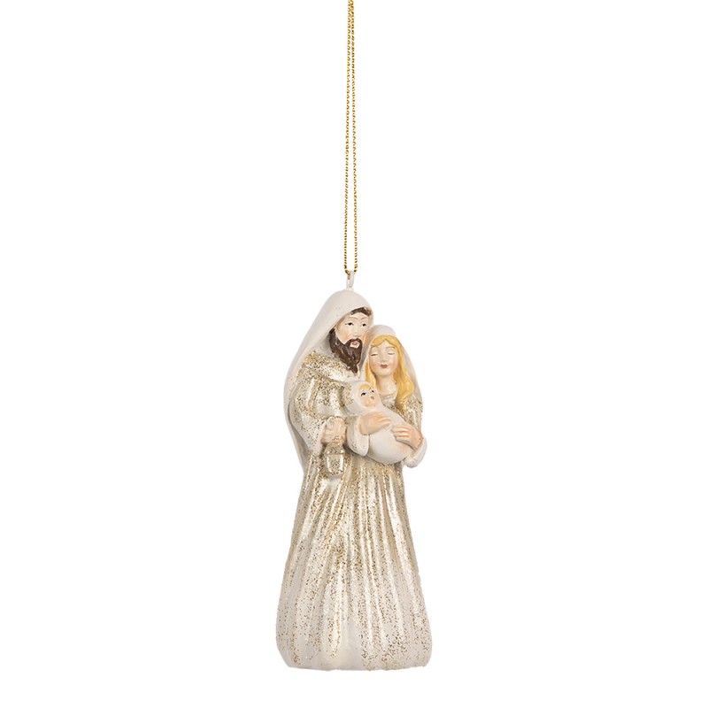 Clayre & Eef Kersthanger Kerstgroep 11 cm Beige Kunststof