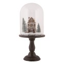 Clayre & Eef Christmas Decoration with LED Lighting Ø 17x36 cm Brown Plastic Gingerbread house