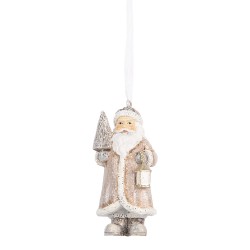 Clayre & Eef Christmas Ornament Santa Claus 9 cm Beige Plastic