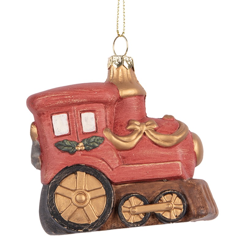 Clayre & Eef Kersthanger Trein 9x5x9 cm Rood Kunststof