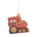 Clayre & Eef Kersthanger Trein 9x5x9 cm Rood Kunststof