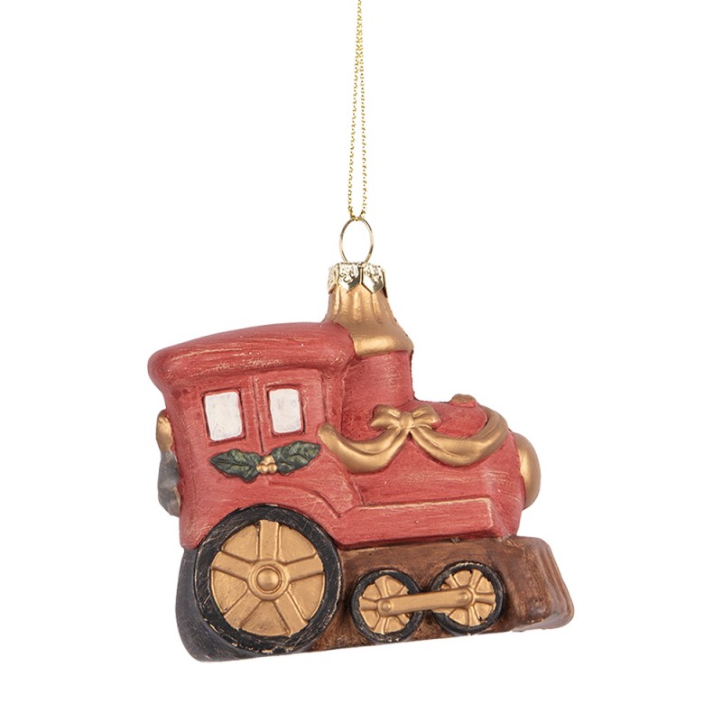Clayre & Eef Kersthanger Trein 9x5x9 cm Rood Kunststof