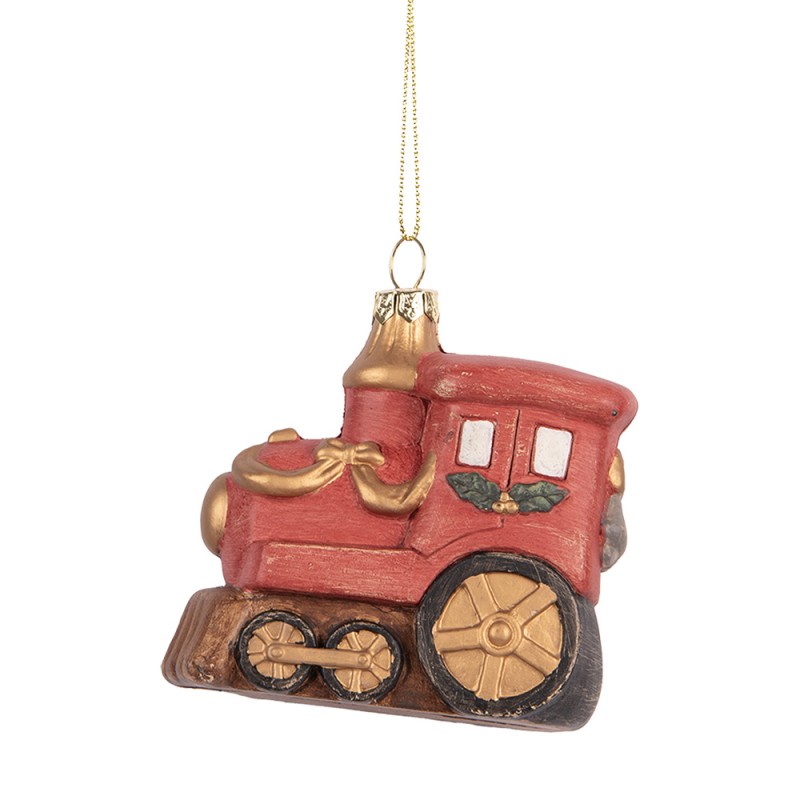 Clayre & Eef Kersthanger Trein 9x5x9 cm Rood Kunststof