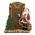 Clayre & Eef Statuetta decorativa di Natale Babbo Natale 18x7x20 cm Rosso Plastica