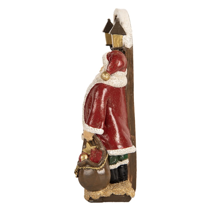 Clayre & Eef Statuetta decorativa di Natale Babbo Natale 18x7x20 cm Rosso Plastica