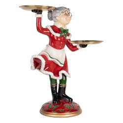 Clayre & Eef Kerstdecoratie Beeld 47x32x62 cm Rood Kunststof