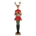 Clayre & Eef Statuetta decorativa di Natale Cervo 23x19x77 cm Marrone Plastica