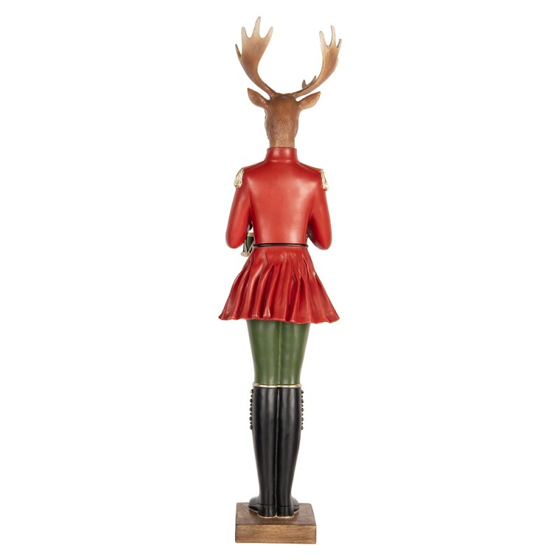 Clayre & Eef Statuetta decorativa di Natale Cervo 23x19x77 cm Marrone Plastica