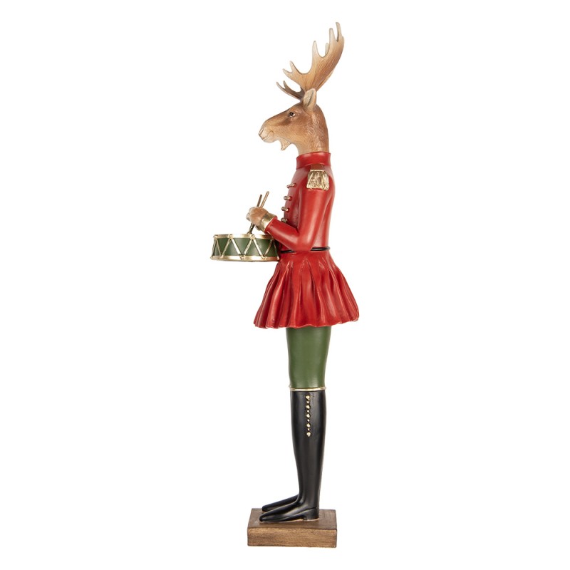 Clayre & Eef Statuetta decorativa di Natale Cervo 23x19x77 cm Marrone Plastica