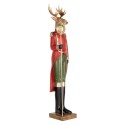 Clayre & Eef Statuetta decorativa di Natale Cervo 17x18x81 cm Marrone Plastica