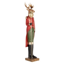 Clayre & Eef Statuetta decorativa di Natale Cervo 17x18x81 cm Marrone Plastica