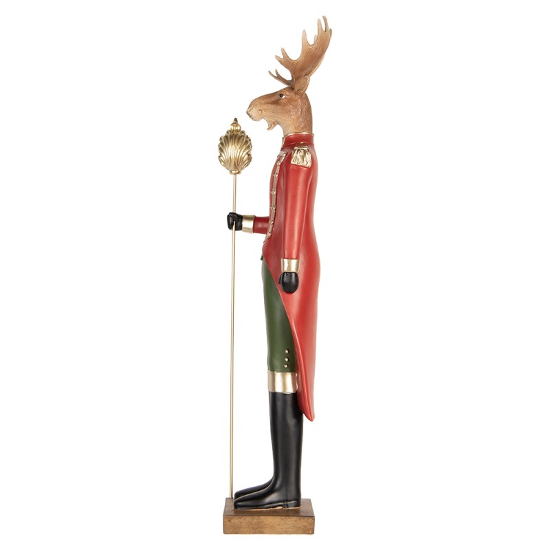 Clayre & Eef Statuetta decorativa di Natale Cervo 17x18x81 cm Marrone Plastica