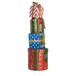 Clayre & Eef Weihnachtsdekorationsfigur Geschenk 23x22x71 cm Mehrere Kunststoff