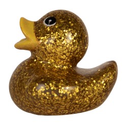 Clayre & Eef Rubber Duck 6 cm Gold colored Plastic