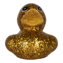 Clayre & Eef Rubber Duck 6 cm Gold colored Plastic