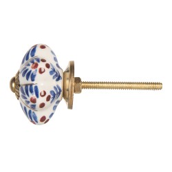 Clayre & Eef Door Knob Ø 4x3 cm White Ceramic