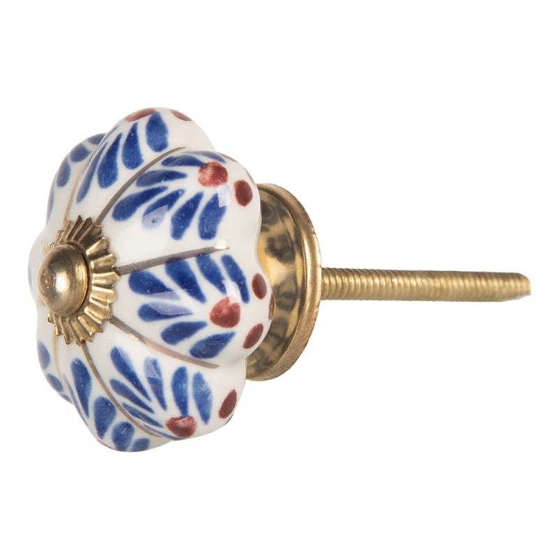 Clayre & Eef Door Knob Ø 4x3 cm White Ceramic