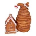 Clayre & Eef Kerstdecoratie met LED-verlichting Kabouter 14x9x15 cm Bruin Kunststof