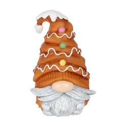 Clayre & Eef Image de décoration Gnome 9x8x13 cm Marron Plastique