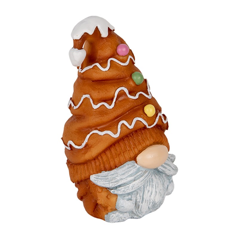 Clayre & Eef Image de décoration Gnome 9x8x13 cm Marron Plastique